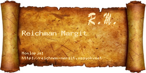 Reichman Margit névjegykártya